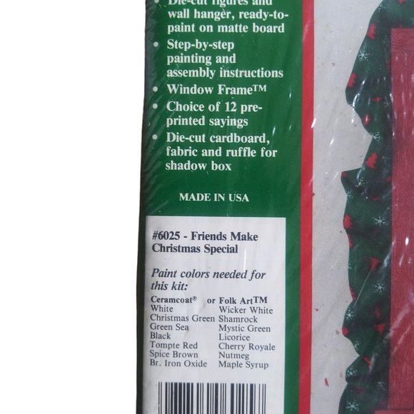 VTG HOLIDAY LOOK INS Ready to Paint Shadow Box Kit # 6025 Friends Make Xmas - Picture 3 of 3